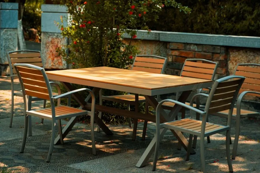 Garden furniture on a patio