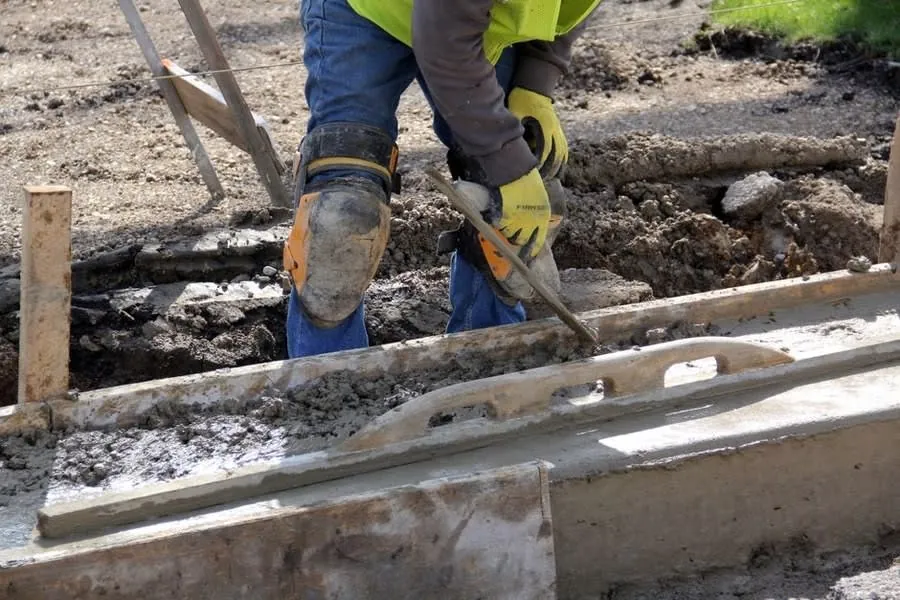 Groundwork and edging under way, the stage at which a mid-job payment is often made