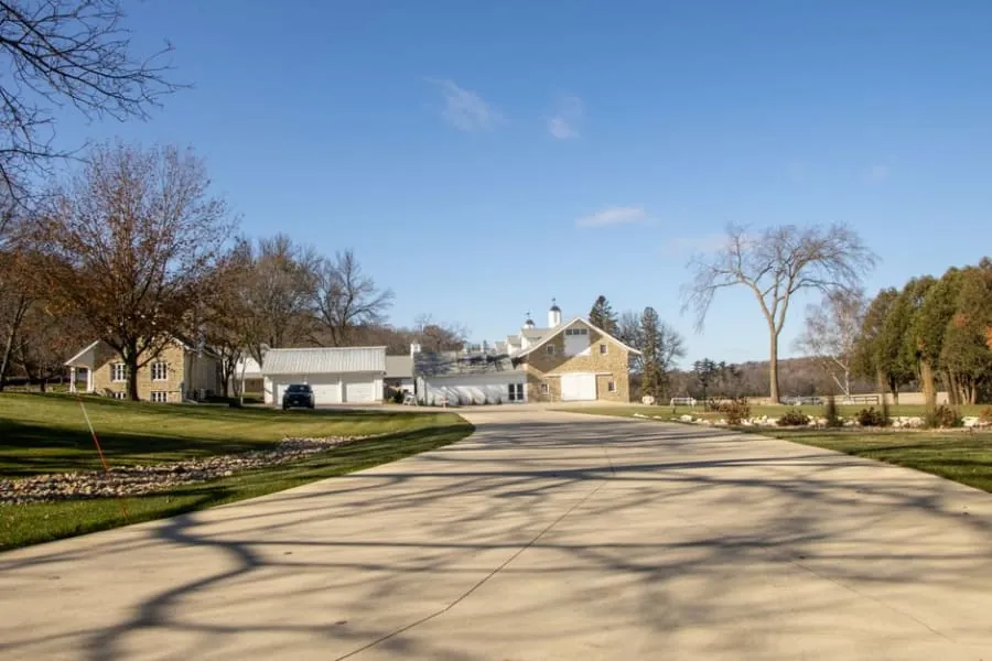 A home driveway on a bright dry day