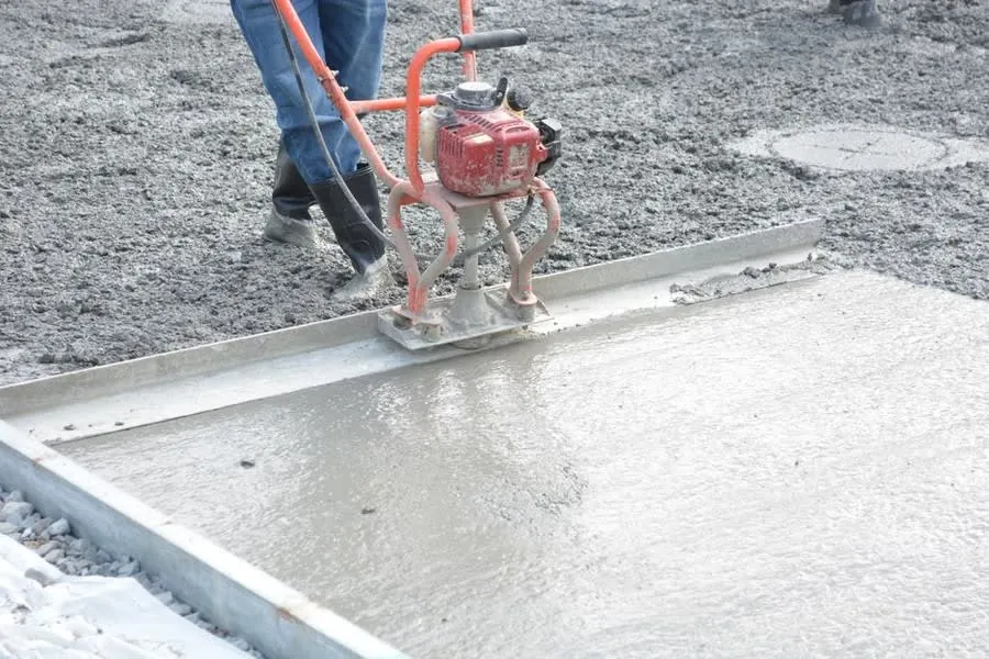 Surface finishing work being carried out on a newly repaired area