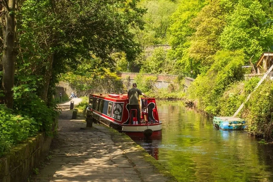 The Rochdale Canal in a green Pennine setting, the landscape that shapes local ground conditions